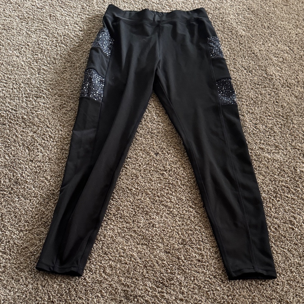 POP Fit Black Leggings with Glitter Accents